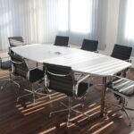 white wooden table with chairs set